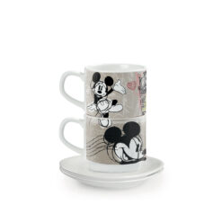 Set 2 Stackable Espresso Cups Rome With Saucers 12 cm