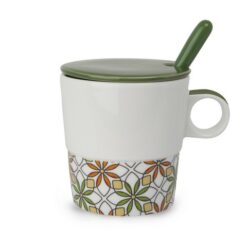 Cup With Spoon Dark Green Infusion Tea for two 330 ml