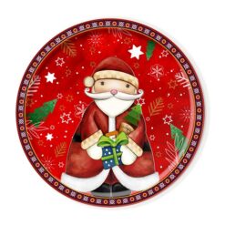 Round Serving Plate Christmas Santa Claus D.32 cm