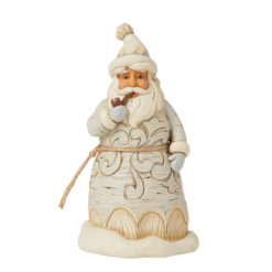 Forest Snow Day (White Woodland Carved Santa Figurine) 14,5 cm