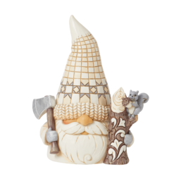 Timber Time! (White Woodland Lumberjack Gnome Figurine) 14 cm