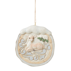 White Woodland Deer Hanging Ornament 8,5 cm