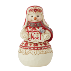 Signs of Christmas (Nordic Noel Snowman with Sign Figurine) 17 cm