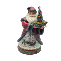 Yuletide Wonder (Santa with Sisal Tree Figurine) 28 cm