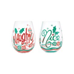 Naughty & Nice Glass (Set of 2) 12 cm