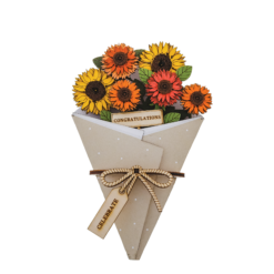 Congratulations 3D Flower Figurine Card 8,5 cm