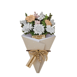 Just Married 3D Flower Figurine Card 8,5 cm