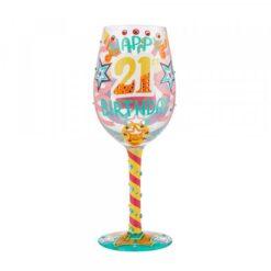 Happy 21st Birthday Wine Glass 22,5cm