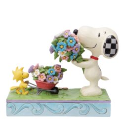 Alternative view of Fresh Picked Blooms (Snoopy & Woodstock Picking Flowers & Pushing a Wheelbarrow Figurine) 15,5 cm