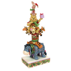 Friendships & Festivities (Stacked Pooh & Friends Christmas Figurine) 25 cm