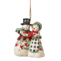 Snow Couple Hanging Ornament 9,5 cm
