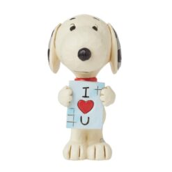 Snoopy with I Love You Sign Mini Figurine 8 cm