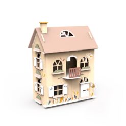 Alternative view of Ξύλινο Κουκλόσπιτο με σετ επίπλων και χαρακτήρων 43x33x59 cm