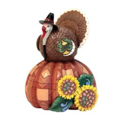 Gobble Greetings (Turkey with Pumpkin & Sunflowers) 28 cm