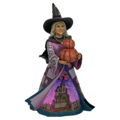 Spellbinding Smiles (Nice Witch with LED Pumpkins) 24 cm