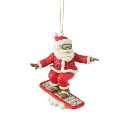 Snowboarding Santa Hanging Ornament 9,5 cm
