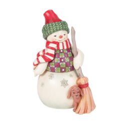 Swept in Love (Snowman with Peeking Dog) 17,5 cm