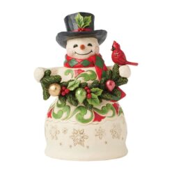 Finishing Touches (Snowman with Garland & Cardinals) 22 cm