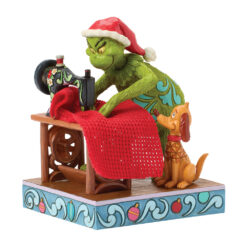 Grinch Sewing Santa Suit Figurine 16,5 cm