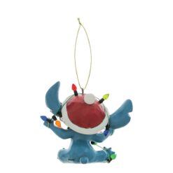 Alternative view of Stitch Wrapped in Lights Hanging Ornament 8 cm