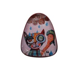 Triangle Ceramic Plate Cat