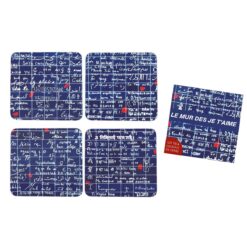 Σετ 4 Κουβέρ "Mur Je T'Aime" 10x10 cm