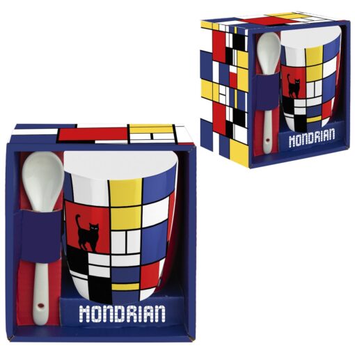 Κούπα Με Κουταλάκι "Chat" Mondrian 300 ml 13x12 cm
