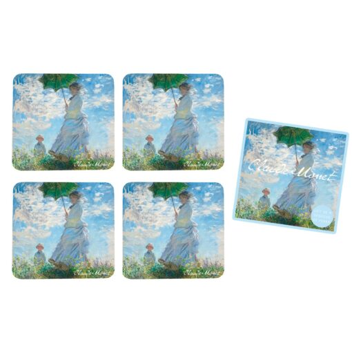Σετ 4 Σουβέρ "La Promenade" Monet 10x10 cm