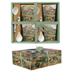 Σετ 4 Κούπες Espresso Με Κουταλάκια "Montagne St Victoire" Cezanne 90 ml 8 cm