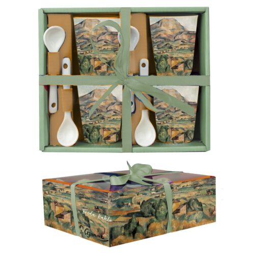 Σετ 4 Κούπες Με Κουταλάκια Espresso "Montagne St Victoire" Cezanne 19 cm