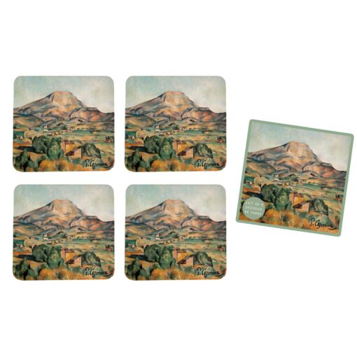 Σετ 4 Σουβέρ "Montagne St Victoire" Cezanne 10x10 cm