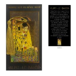 Μεταλλικός Σελιδοδείκτης Με Εκτυπωμένη Κάρτα "Le Baiser" Klimt 7,5x14 cm