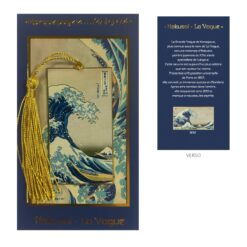 Μεταλλικός Σελιδοδείκτης Με Εκτυπωμένη Κάρτα "Vague" Hokusai 7,5x14 cm