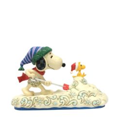 Snoopy Shovelling Snow with Woodstock 12 cm