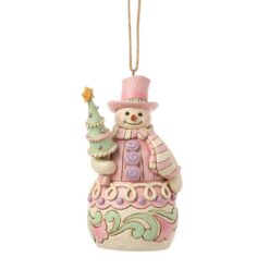 Snowman with Tree Hanging Ornament 11 cm