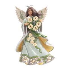 Angel with White Poinsettia Wreath 21,5 cm