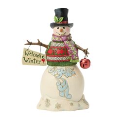 Snowman with Sign 20 cm