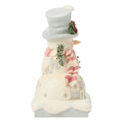 Alternative view of White Woodland Snowman with Frosted Hat 16 cm