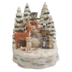 Alternative view of White Woodland Snowman with Fawn 19,5 cm