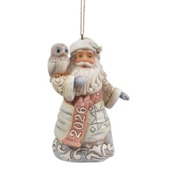 White Woodland 2026 Santa Hanging Ornament 11,5 cm