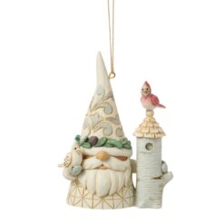 Gnome with Cardinals Hanging Ornament 12,5 cm