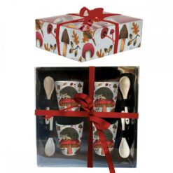 Σετ 4 Κούπες Με Κουταλάκια Hedgehog 90 ml 8 cm