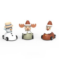 Ξύλινα Αυτοκινητάκια Pull Back "Christmas" (Ass 9 τεμ) 4,1x8,4x0,7 cm