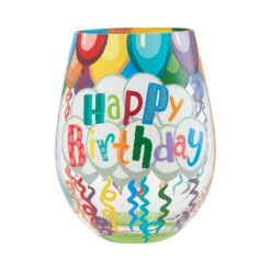 Birthday Streamers Glass 12,5 cm